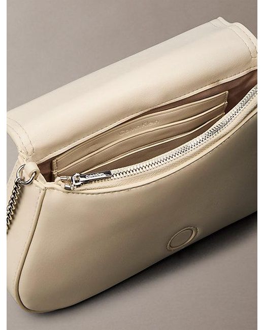 Calvin Klein Natural Monogram Hardware Chain Shoulder Bag
