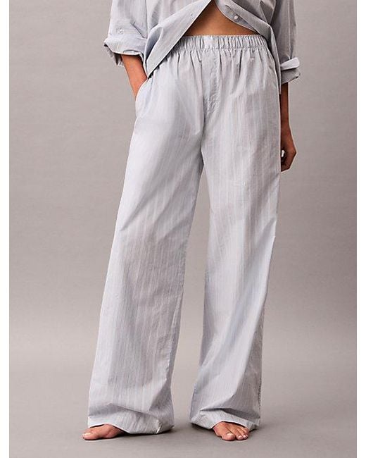 Calvin Klein Gray Pyjama Pants Cotton Poplin