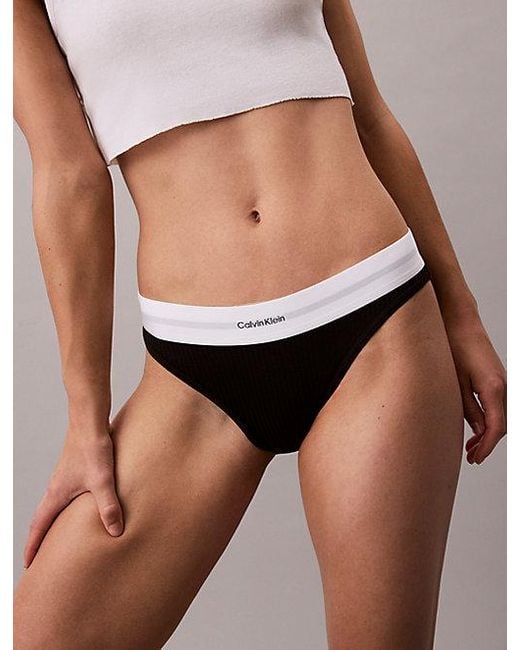 Calvin Klein Black Bikini Briefs Cotton Modal Stretch Rib