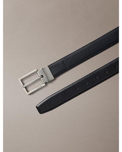 Calvin Klein Black Reversible Full-Grain Leather Belt for men