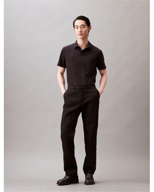 Calvin Klein Black Supima Cotton Polo Shirt for men
