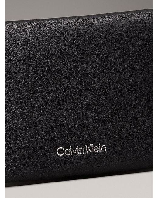 Calvin Klein Black Schmales Rfid-Portemonnaie Aus Leder
