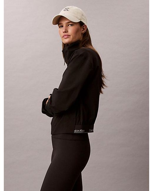 Calvin Klein Black Water-Repellent Windbreaker Track Jacket