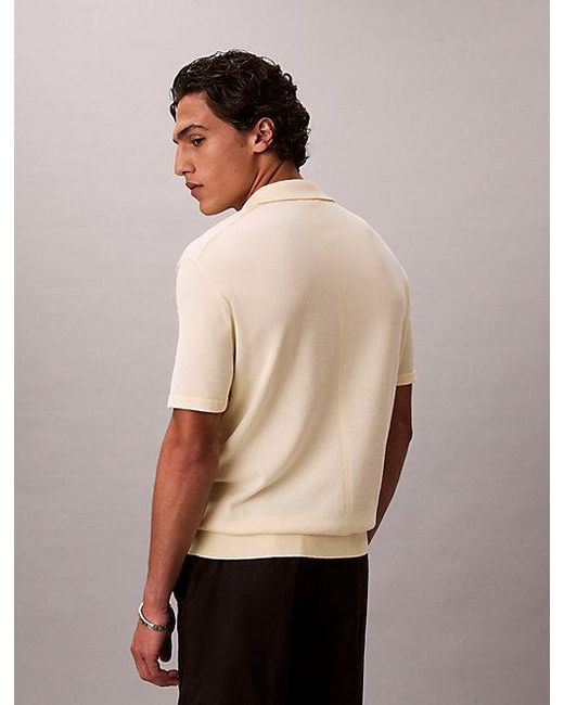Calvin Klein Natural Supima Cotton Knit Polo Shirt for men