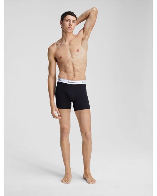 Calvin Klein Men's Cotton Stretch Multipack Boxer Briefs,, Black, Size  Medium