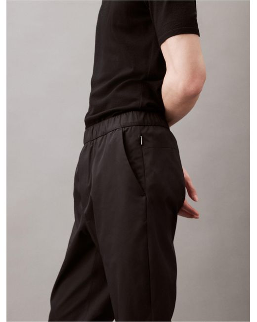 Calvin Klein Black Tech Slim Fit Pull-on Pants for men