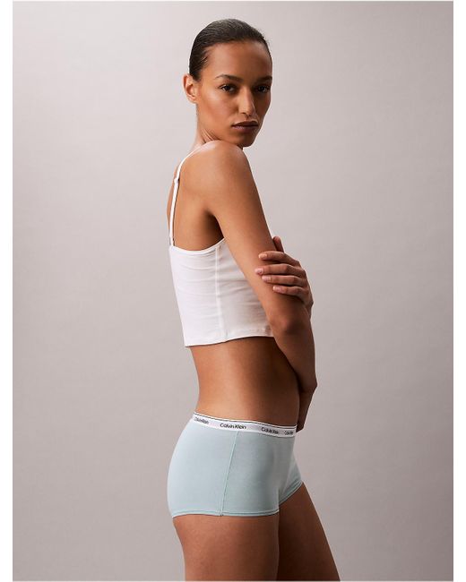 Calvin Klein White Modern Logo Boyshort