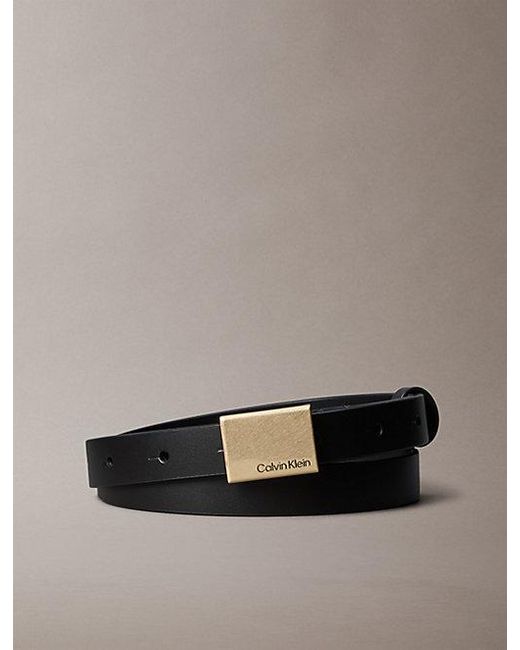 Calvin Klein Multicolor Full Grain Leather Plaque Buckle Belt