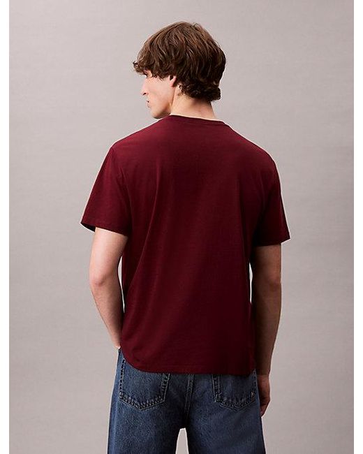 Calvin Klein T-Shirt Mit Monogramm-Logo in Red für Herren