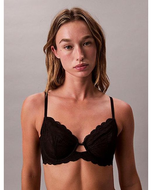 Calvin Klein Black Full Coverage Bra Sensual Stretch Lace