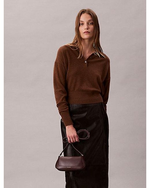 Calvin Klein Crossover Met Lange Rits in het Brown