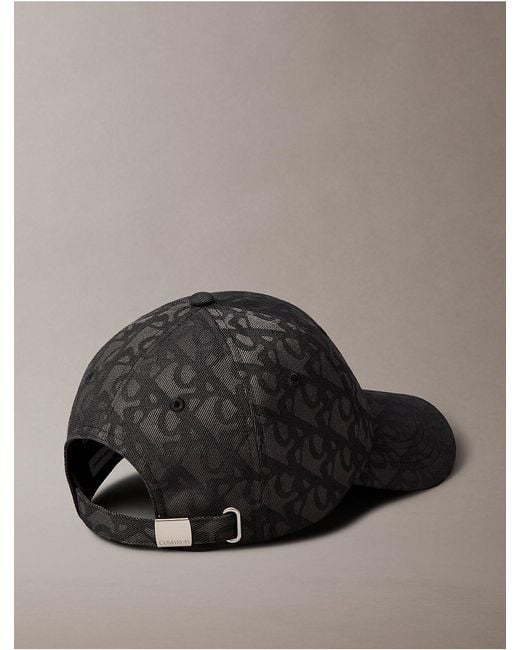 Calvin Klein Gray Allover Monogram Baseball Cap for men