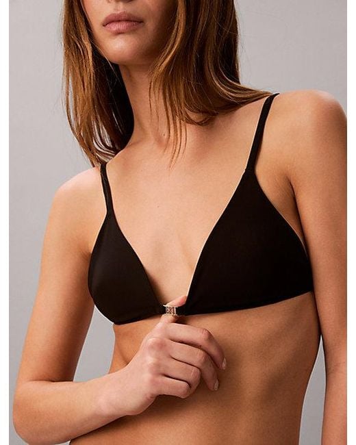 Calvin Klein Black Triangle Bikini Top Ck Tailored