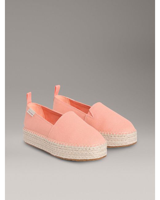 Espadrilles Compensées En Toile Calvin Klein en coloris Pink