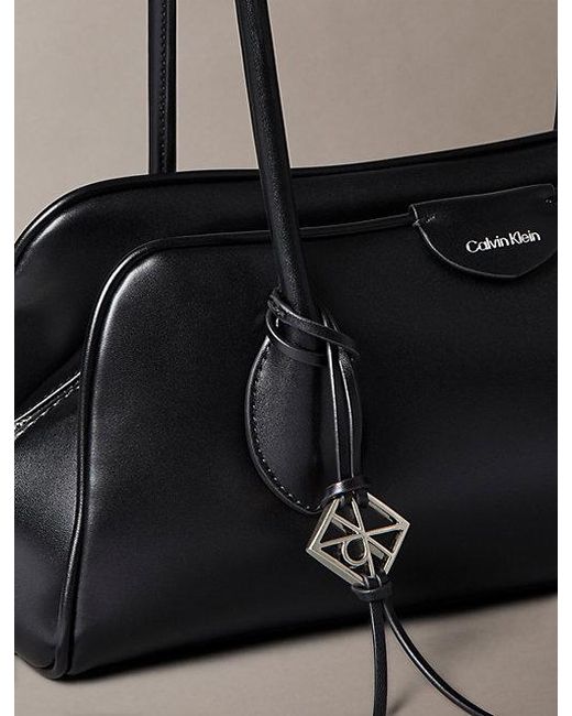 Calvin Klein Black Emblem Logo Shoulder Bag