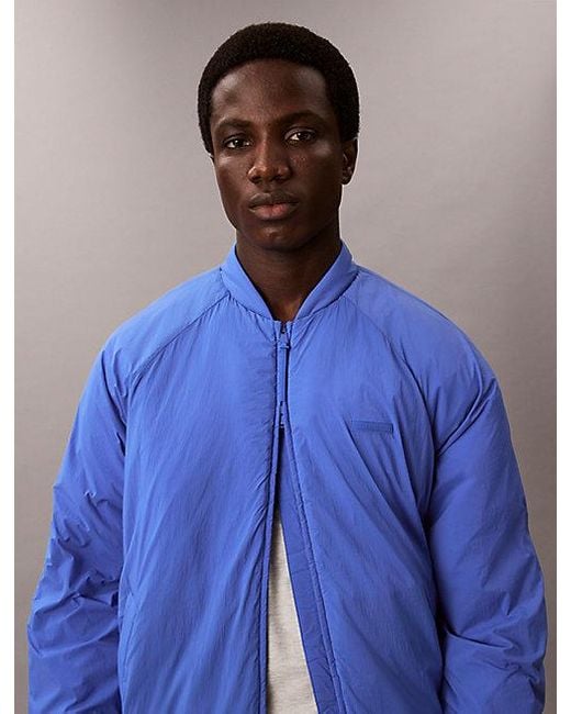 Calvin Klein Blue Sport Commuter Bomber Jacket for men