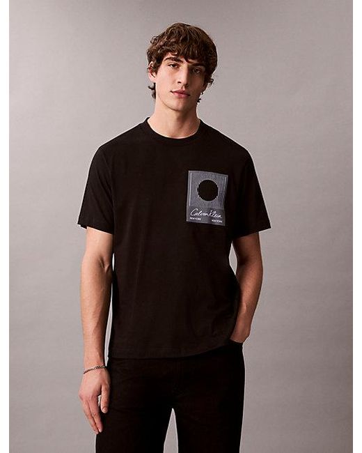 Calvin Klein Black Block Logo Graphic Tee for men