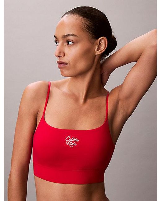 Calvin Klein Red Unlined Bralette Graphic