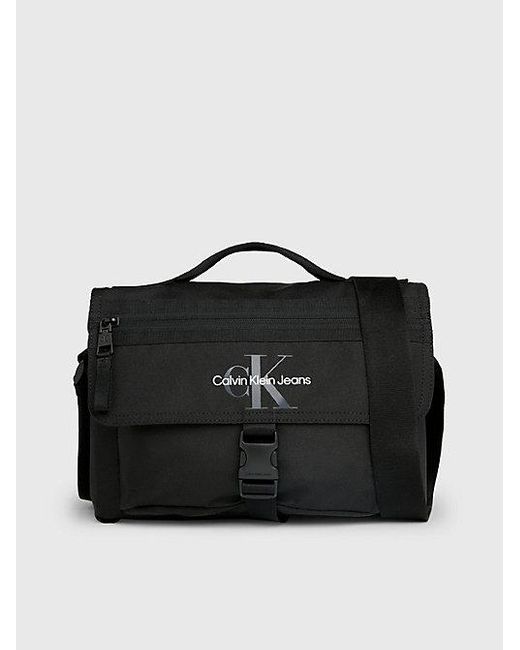 Messenger bag con logo Calvin Klein de hombre de color Black