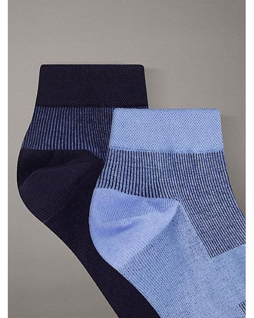 Calvin Klein Blue 2 Pack Moisture-Wicking Ankle Socks for men