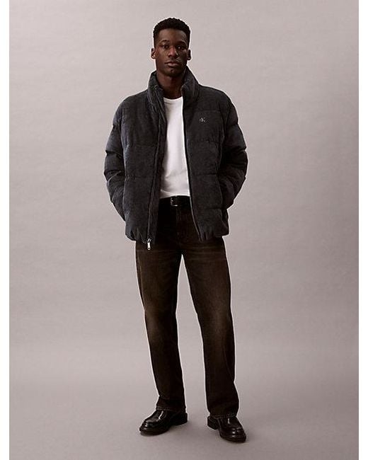 Calvin Klein Corduroy Pufferjack in het Gray voor heren