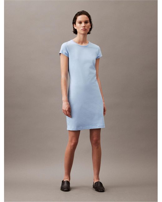 Calvin Klein Blue Archive Logo Baby T-shirt Dress