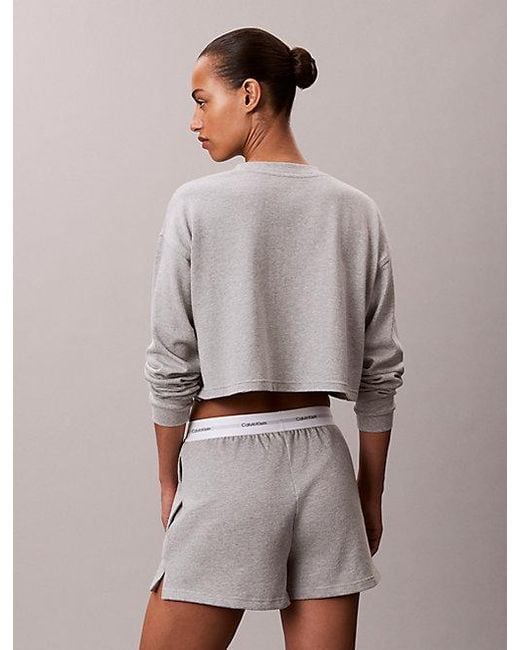 Calvin Klein Gray Cotton Jersey Lounge Shorts