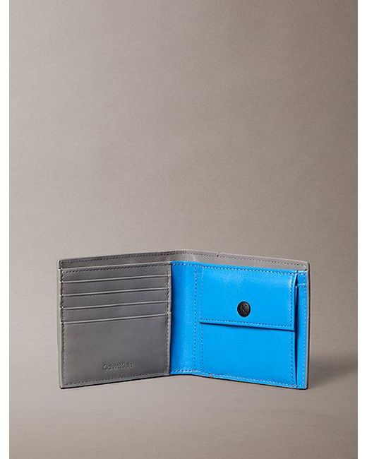 Calvin Klein Gray Embossed Monologo Bifold Wallet for men