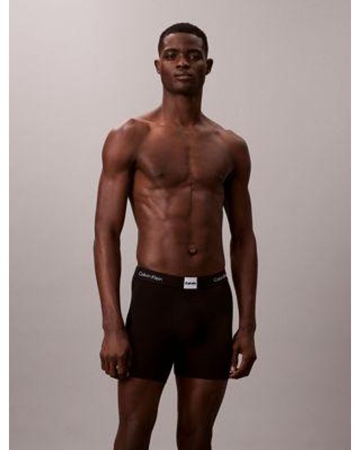 Pack de 3 bóxers sueltos largos - Icon Logo Graphic Calvin Klein de hombre de color Black