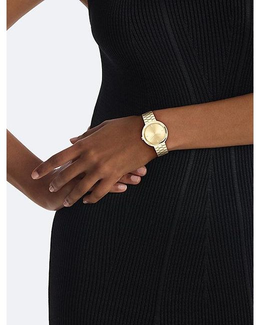 Calvin Klein Metallic Twisted Bezel Bracelet Watch