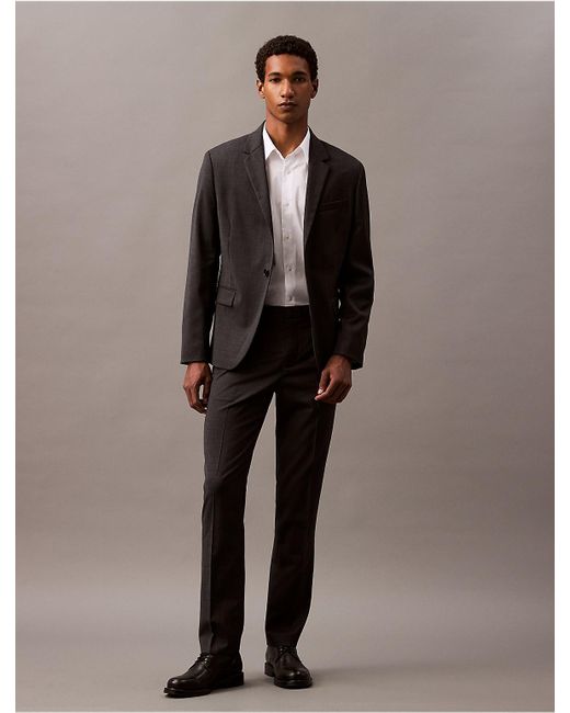 Calvin Klein Black Wool Blend Single-Breasted Blazer for men