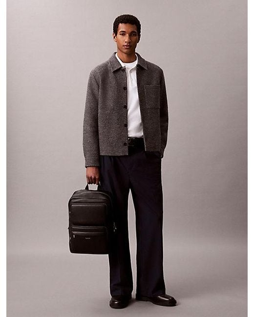 Calvin Klein Black Raised Logo Structured Backpack for men
