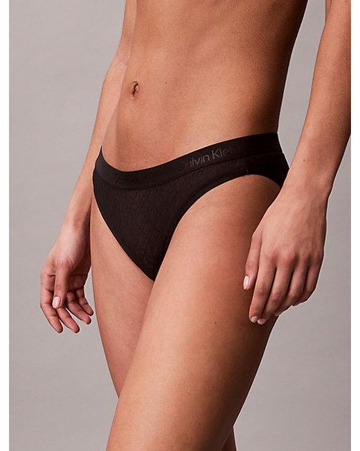 Calvin Klein Black Bikini Briefs Microfibre Lace