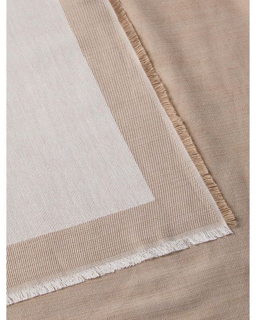 Calvin Klein Gray Square Chambray Logo Scarf