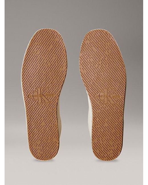 Calvin Klein Canvas Plateau-Espadrilles in het Metallic