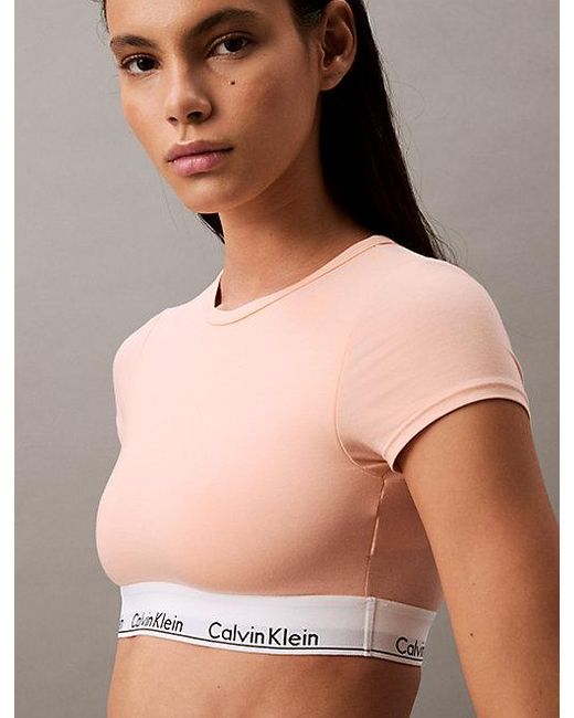 Calvin Klein T-Shirt Bralette in het Pink