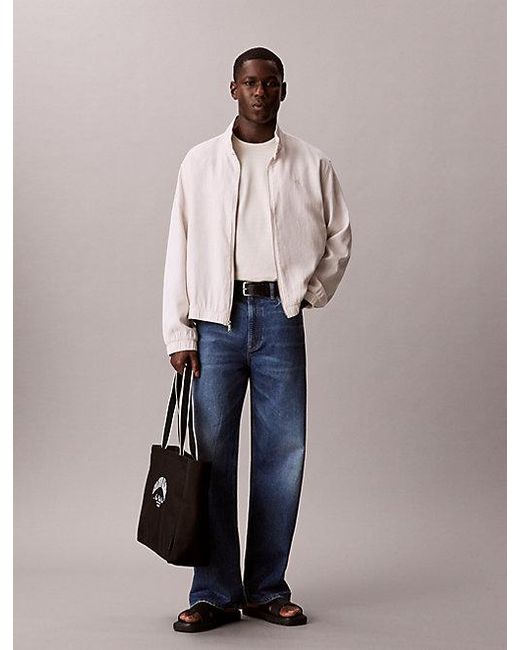 Calvin Klein Blue Jeans Relaxed Linen Cotton Jacket for men