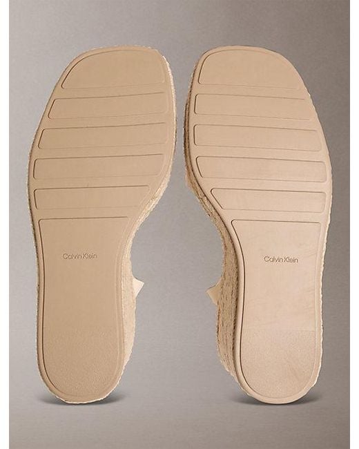 Calvin Klein Natural Elisabeth Espadrille Wedge Sandals