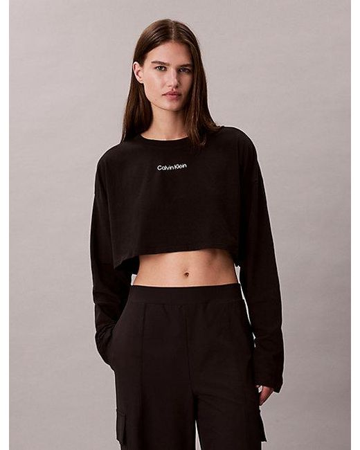 Calvin Klein Black Sport Commuter Cropped Relaxed T-Shirt