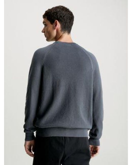 Jersey de algodón texturizado Calvin Klein de hombre de color Blue