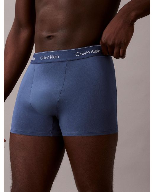 Calvin Klein Blue 3 Pack Relaxed Dart Trunks for men