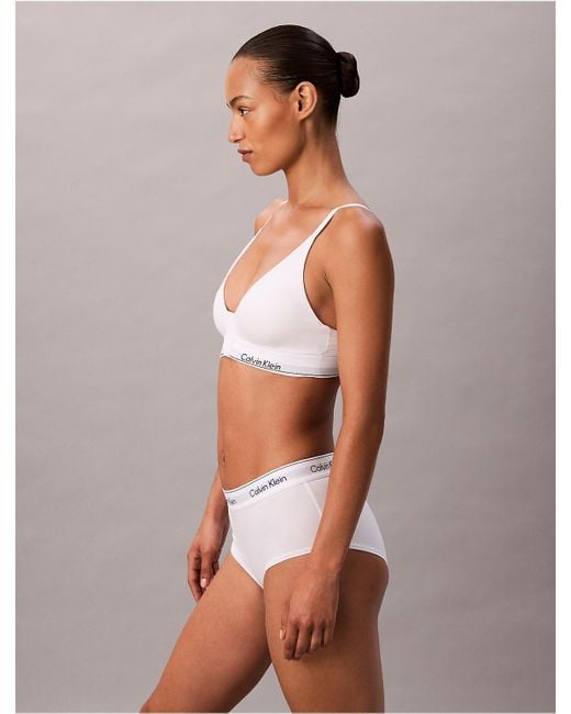 Calvin Klein White Icon Cotton Modal Post Surgery Lightly Lined Triangle Bralette