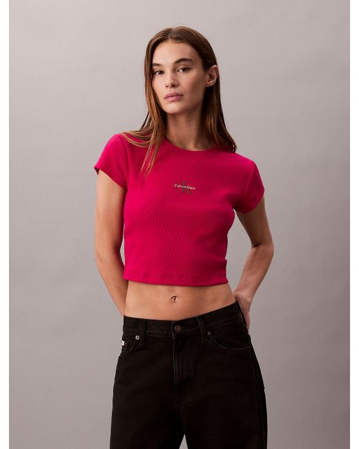 Calvin Klein Red Monologo Baby Tee