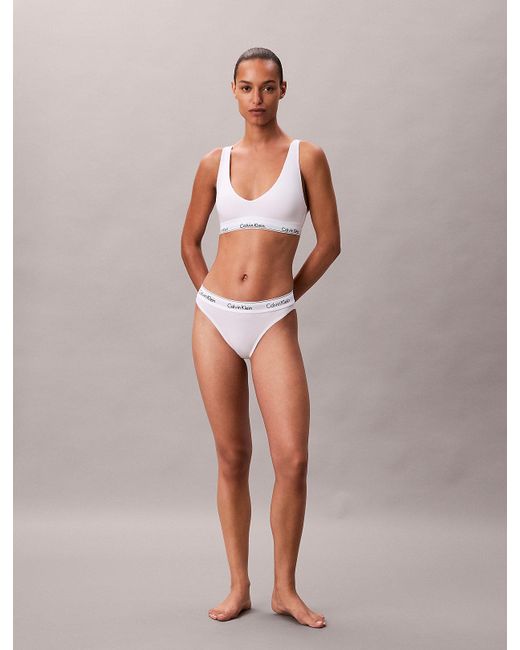 Calvin Klein White Unlined Triangle Bralette