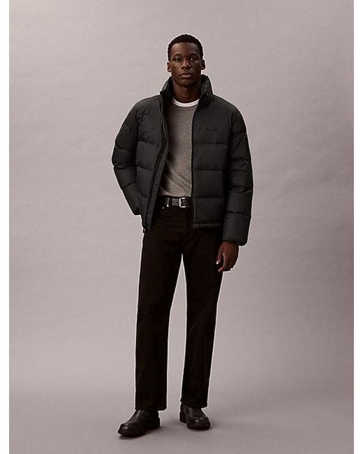 Calvin Klein Brown Channelled Down Puffer Jacket for men