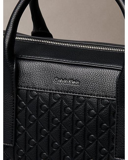 Calvin Klein Pendlertasche Mit Geprägtem Monogramm-Logo in Black für Herren