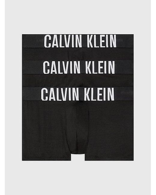 Calvin Klein Black 3 Pack Trunks Intense Power Micro for men