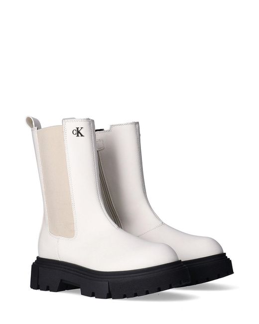 Calvin Klein White Kids Easy-Zip Chelsea Boots