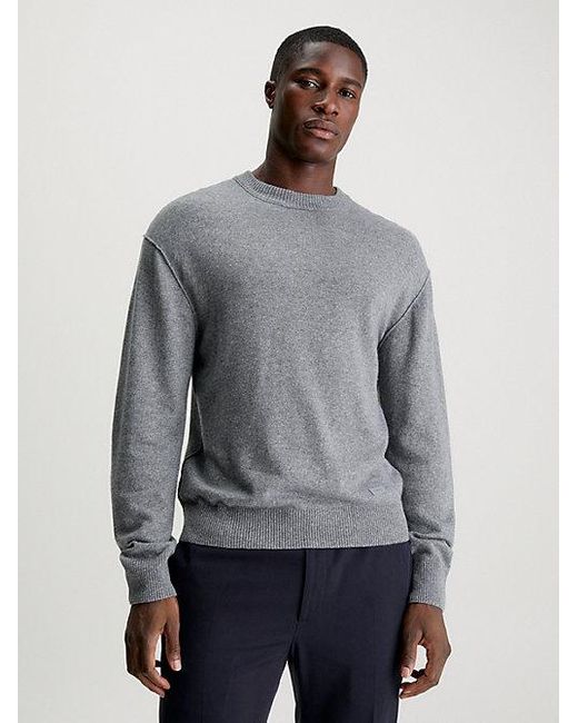 Calvin Klein Pullover aus Wolle-Kaschmir-Gemisch in Gray für Herren
