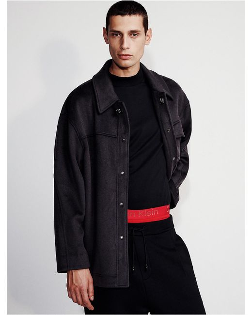 Calvin Klein Blue Woven Shacket for men